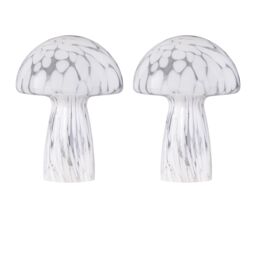 First Choice Lighting Set of 2 Confetti - White Glass Table Lamps - thumbnail 1