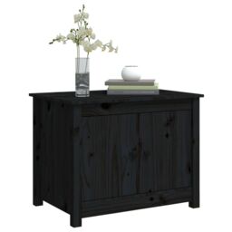 Berkfield Home Coffee Table Black 71x49x55 cm Solid Wood Pine - Size: 71 x 49 x 55 cm - thumbnail 4