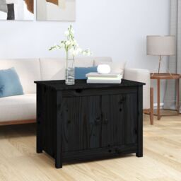 Berkfield Home Coffee Table Black 71x49x55 cm Solid Wood Pine - Size: 71 x 49 x 55 cm