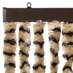 Berkfield Home Soft Fly Curtain Beige & Brown 100x200 cm Chenille - thumbnail 4