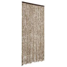 Berkfield Home Soft Fly Curtain Beige & Brown 100x200 cm Chenille - thumbnail 3