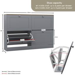 Home Discount Vida Designs 4 Drawer Shoe Cabinet Flip Down Shoe Storage Organizer in Grey - thumbnail 2