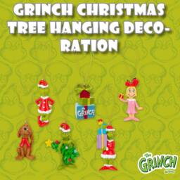 VFM e-Store Grinch Christmas Tree Hanging 3D Decoration 6.5 x 4cm Variety 6 Pack - Size: 6.5 x 4 cm - thumbnail 3