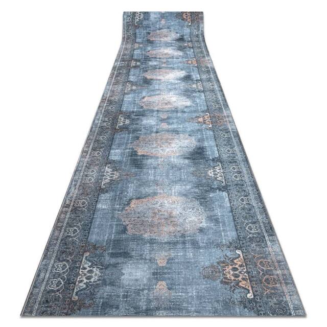 RugsX Anti-Slip Lotus Runner in Grey - Size: 80 cm x 430 cm - image 1