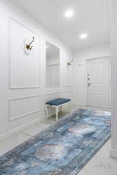 RugsX Anti-Slip Lotus Runner in Grey - Size: 80 cm x 430 cm - thumbnail 3