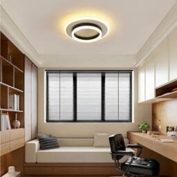 Goeco Ceiling Light LED, 28 W, Modern Round, 3000 K, for Bedroom, Hallway in Black - thumbnail 4
