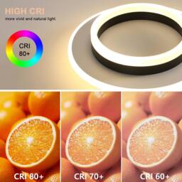 Goeco Ceiling Light LED, 28 W, Modern Round, 3000 K, for Bedroom, Hallway in Black - thumbnail 7