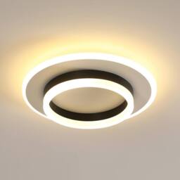 Goeco Ceiling Light LED, 28 W, Modern Round, 3000 K, for Bedroom, Hallway in Black - thumbnail 1
