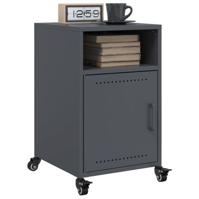 Berkfield Home Bedside Cabinets 2 pcs Anthracite 36x39x59 cm Steel in Black - Size: 36 x 39 x 59 cm - image 1