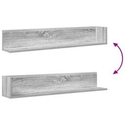 Berkfield Home Wall Shelves 2 pcs Grey Sonoma 100x16.5x16.5 cm Engineered Wood - thumbnail 8