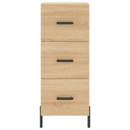 Berkfield Home Highboard Sonoma Oak 34.5x34x180 cm Engineered Wood in Light Tan - thumbnail 6