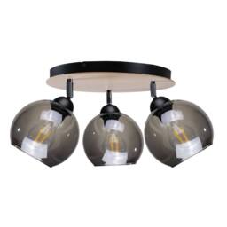 Netlighting Wood Ceiling Spotlight Clusters Black 30cm 3x E27