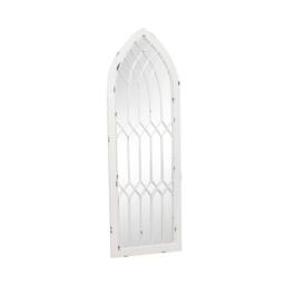 Melody Maison Arched White Distressed Chapel Fretwork Garden Mirror - 47cm X 142cm - Size: 47 cm X 142 cm - thumbnail 1