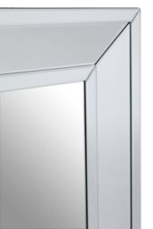 Orsina Modern Silver Rectangular Wall Mirror, Contemporary Silver Frame Wall Decor, Sleek Mirror With Wooden Frame - thumbnail 5