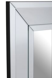 Orsina Modern Silver Rectangular Wall Mirror, Contemporary Silver Frame Wall Decor, Sleek Mirror With Wooden Frame - thumbnail 4