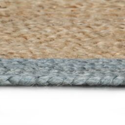 Berkfield Home Handmade Rug Jute with Olive Green Border 120 cm - Size: 100 cm diameter - thumbnail 3