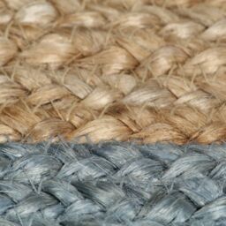 Berkfield Home Handmade Rug Jute with Olive Green Border 120 cm - Size: 100 cm diameter - thumbnail 5
