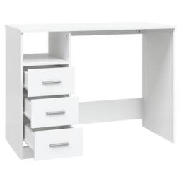 Berkfield Home Desk with Drawers White 102x50x76 cm Engineered Wood - Size: 102 x 50 x 76 cm - thumbnail 5