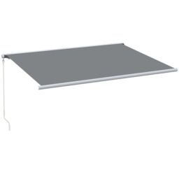 OUTSUNNY 4x3m Full Cassette Electric Retractable Awning for Patio Door Window in Grey - thumbnail 2