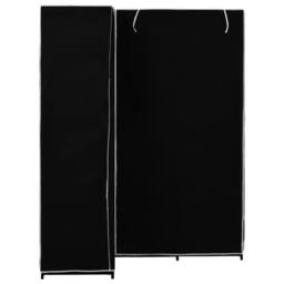 Berkfield Home Corner Wardrobe Black 130x87x169 cm - Size: 130 x 87 x 169 cm - thumbnail 3