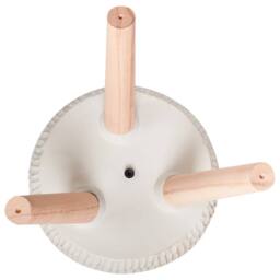 Wyld and Coco Tall Round Fibre-Clay Planter Grey-Beige with Beechwood Base in Grey - thumbnail 5