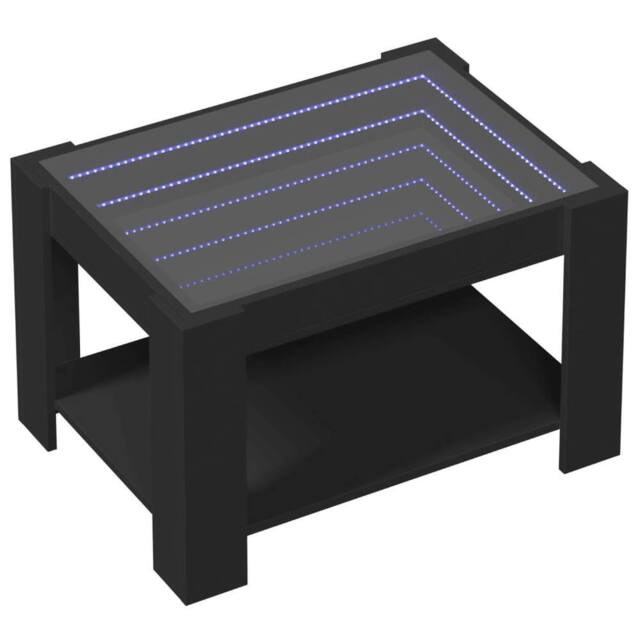 Berkfield Home Decorative Coffee Table with LED Black 73x53x45 cm Engineered Wood - Size: 73 x 53 x 45 cm - image 1