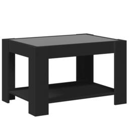 Berkfield Home Decorative Coffee Table with LED Black 73x53x45 cm Engineered Wood - Size: 73 x 53 x 45 cm - thumbnail 8