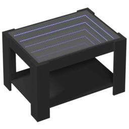 Berkfield Home Decorative Coffee Table with LED Black 73x53x45 cm Engineered Wood - Size: 73 x 53 x 45 cm - thumbnail 1