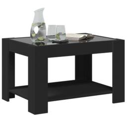 Berkfield Home Decorative Coffee Table with LED Black 73x53x45 cm Engineered Wood - Size: 73 x 53 x 45 cm - thumbnail 5