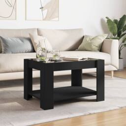 Berkfield Home Decorative Coffee Table with LED Black 73x53x45 cm Engineered Wood - Size: 73 x 53 x 45 cm - thumbnail 4