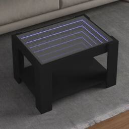 Berkfield Home Decorative Coffee Table with LED Black 73x53x45 cm Engineered Wood - Size: 73 x 53 x 45 cm - thumbnail 2