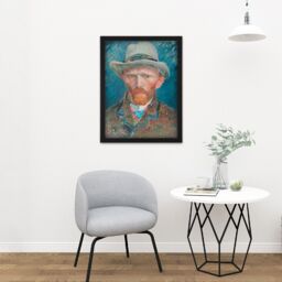 "Artery8 Wall Art Print Vincent Van Gogh Self Portrait Large Framed Wall Décor Art in White - Size: W18"" x H24""" - thumbnail 2