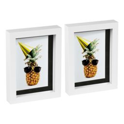 "Nicola Spring 5"" x 7"" White 3D Box Photo Frames - 4"" x 6"" Mount - Pack of 2 in Black" - thumbnail 1