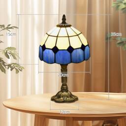 Wyld Haus Lonema Art Deco Glass Table Lamp White & Blue - thumbnail 4