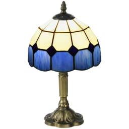 Wyld Haus Lonema Art Deco Glass Table Lamp White & Blue - thumbnail 2