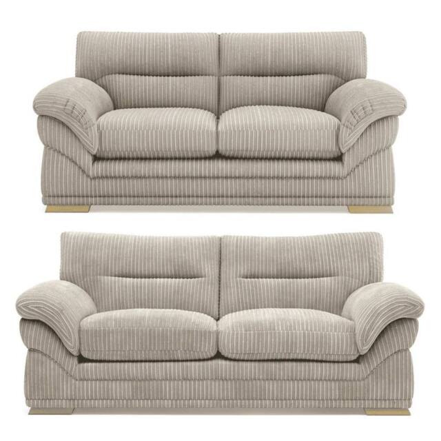 SOFASELECTION UK Amalfi 3+2 Seater Claude Sofa Modern Plush Fabric in Cream - Size: 5 Pack - image 1
