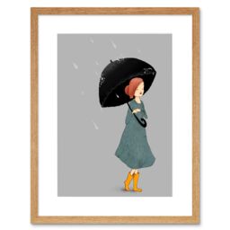 "Artery8 Wall Art Print in Rain Art Framed 9x7 inch in Beige - Size: W7"" x H9""" - thumbnail 1