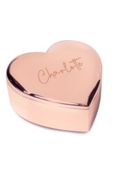 Personalised Memento Company Women's Personalised Engraved Rose Gold Heart Trinket Box
