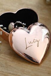 Personalised Memento Company Women's Personalised Engraved Rose Gold Heart Trinket Box - thumbnail 4
