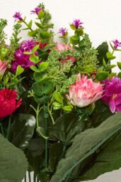 Homescapes Multi Colour Artificial Chrysanthemum Flower Bouquet Arrangement in Pink - thumbnail 4