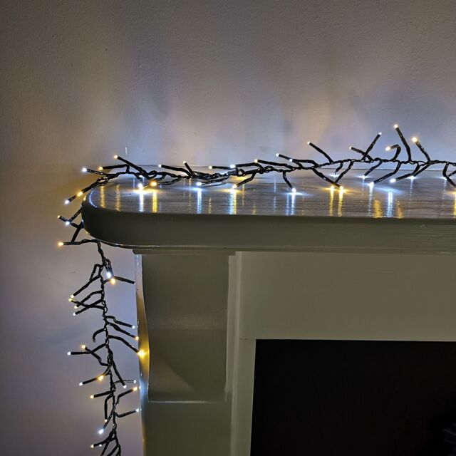 Samuel Alexander 25m 2000 LED Christmas Cluster String Lights with Timer in White & Warm White - image 1