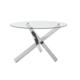 Lemon Pavilion Furniture Capri Dining Table - Glass/Metal - Clear/Silver - Flat Packed in Clear - thumbnail 3