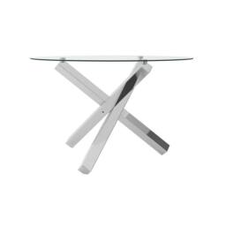 Lemon Pavilion Furniture Capri Dining Table - Glass/Metal - Clear/Silver - Flat Packed in Clear - thumbnail 2