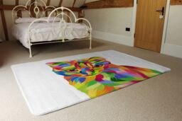 Benjamin Tate Design Animal Cat Illustration Pop Art Designer Rug in Natural - Size: Large - thumbnail 3
