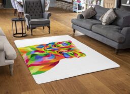 Benjamin Tate Design Animal Cat Illustration Pop Art Designer Rug in Natural - Size: Large - thumbnail 2