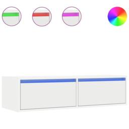 Berkfield Home TV Cabinet with LED Lights White 100X35.5x25 cm