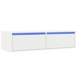 Berkfield Home TV Cabinet with LED Lights White 100X35.5x25 cm - thumbnail 3