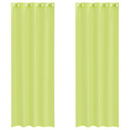 Berkfield Home Voile Curtains with Grommets 2 pcs Apple Green 140x300 cm - thumbnail 2