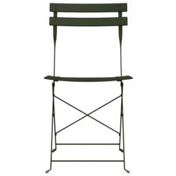 Berkfield Home Outdoor Chairs Dark green Metal Medium Foldable Patio Chair - thumbnail 5