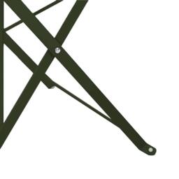 Berkfield Home Outdoor Chairs Dark green Metal Medium Foldable Patio Chair - thumbnail 8